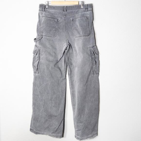 Gap Women’s Cargo Jeans Wide Leg Utility Washed Black Soft Grunge Size 14 Tall - Picture 2 of 8